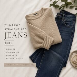 Wild Fable Straight Leg Jeans Dark Wash Size 6